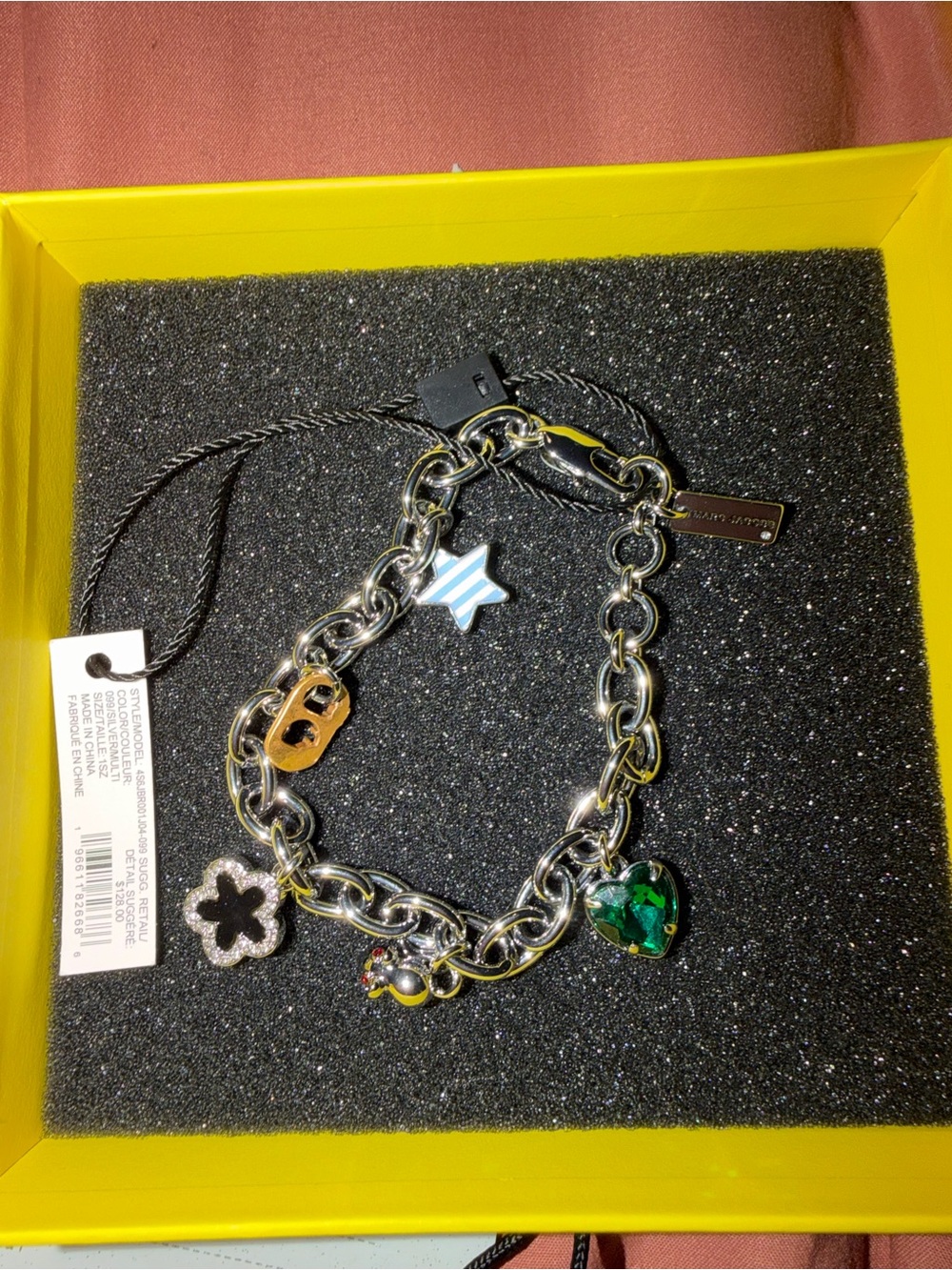 Marc Jacobs Silver Charm Bracelet with Multicolor Charms